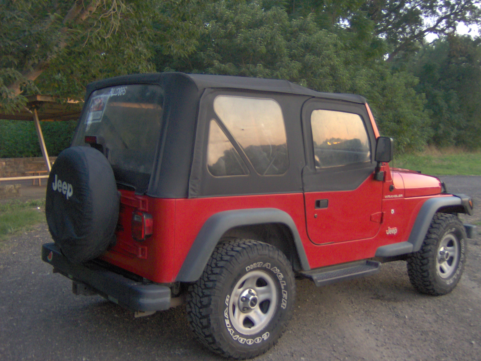 97 Red Jeep Wrangler